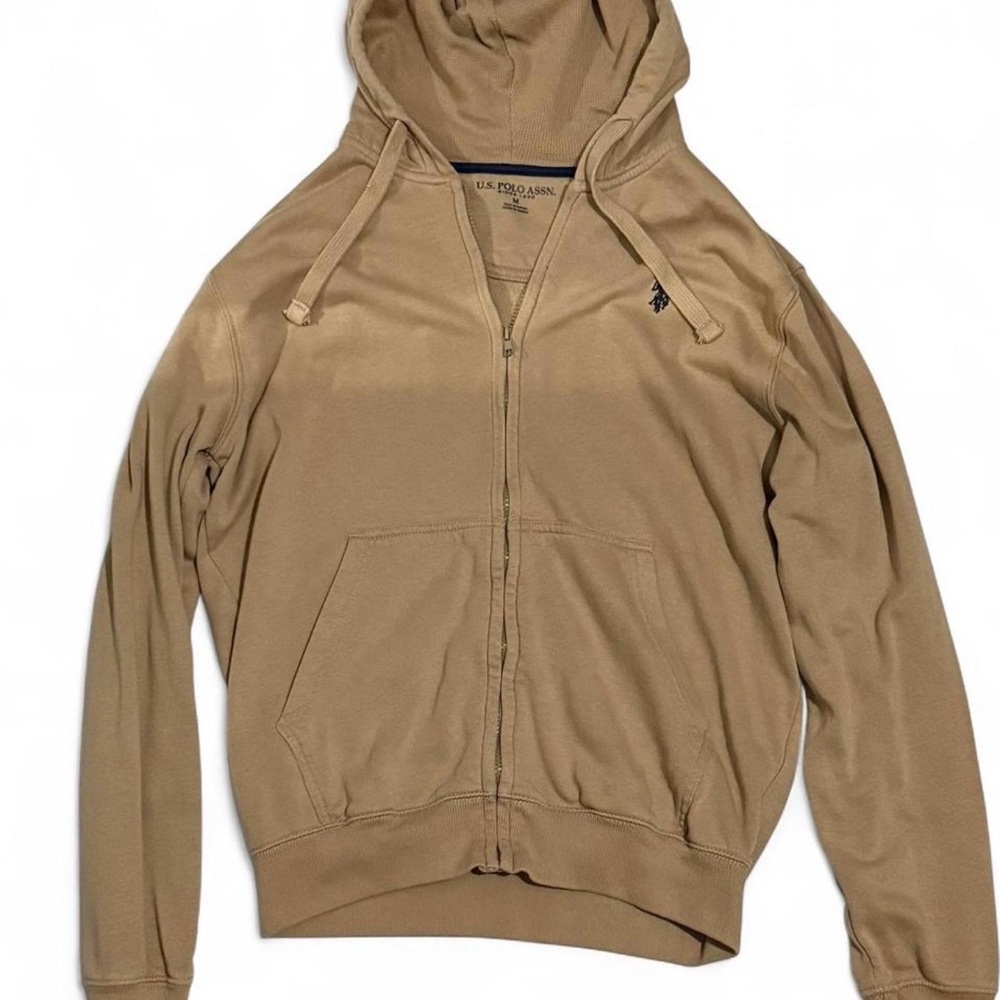 U.S. Polo Assn. Men's Zip Up Tan Sweater